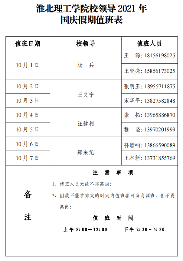 Beat365中文官方网站校领导2021年国庆假期值班表-挂网.png